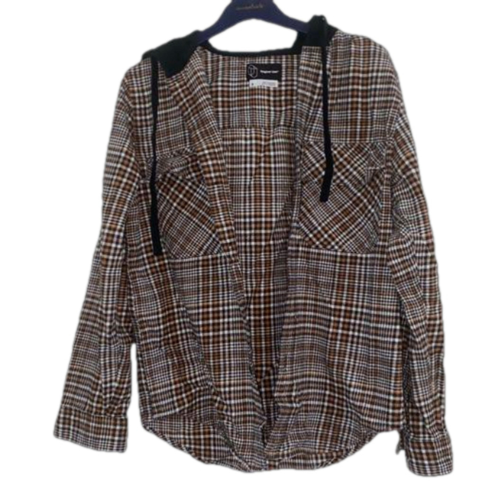 Men's Original Use Plaid Shirt Jacket, Size S, Brown